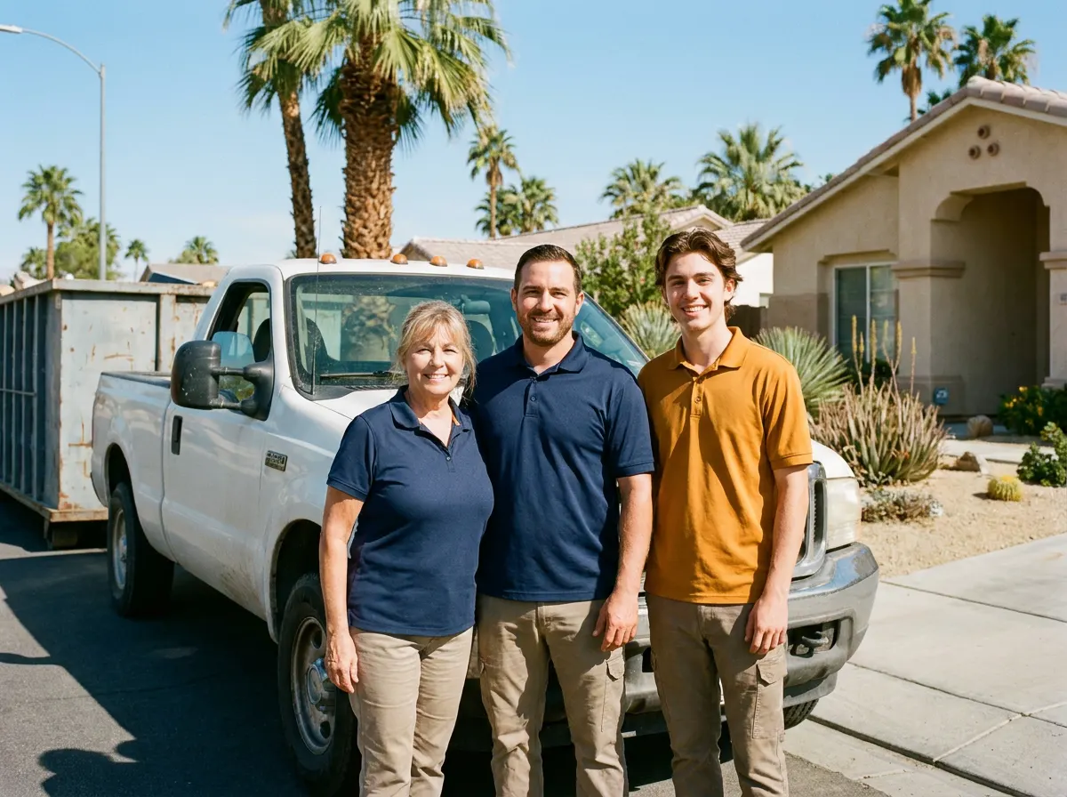Scrap Happy Dumpster Rentals dumpster rentals service team in Palm Springs, CA
